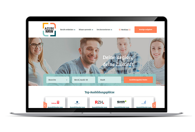 Azubi-NRW-Portal-auf-Laptop